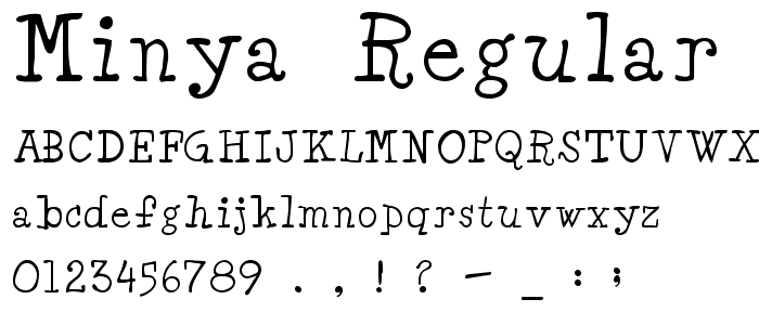 Minya Regular font